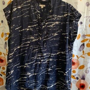 GAP Navy Marble-Print Button Down Shirt Sz XL